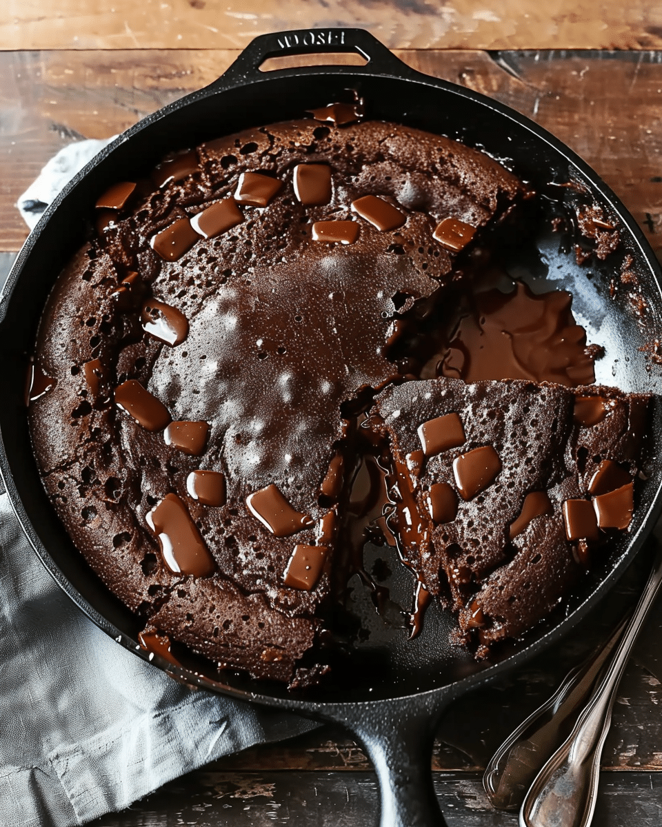 Gooey Chocolate Sheet Cake Skillet