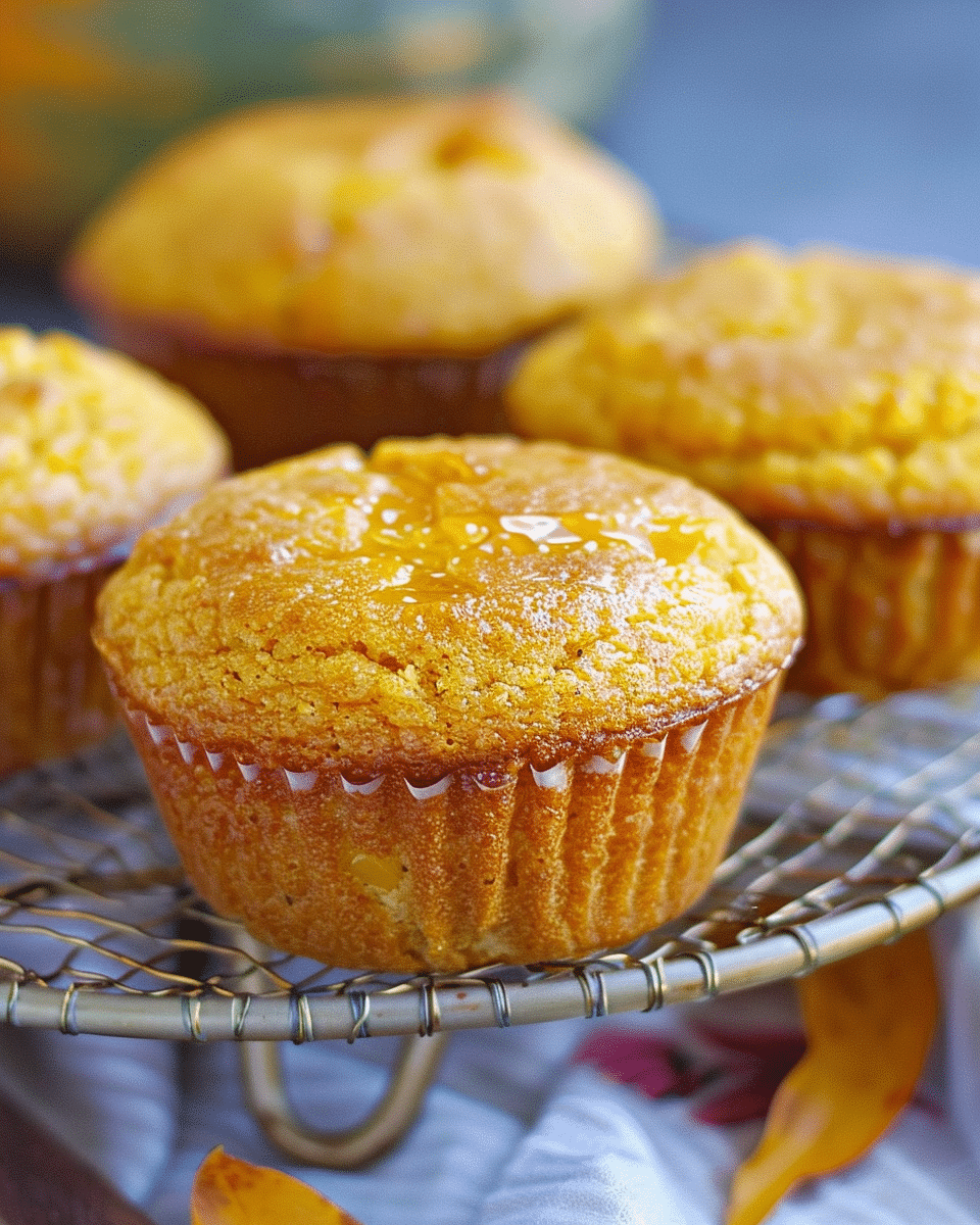Honey Pumpkin Cornbread Muffins