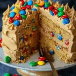M&M's Peanut Butter Cake with Peanut Butter Frosting