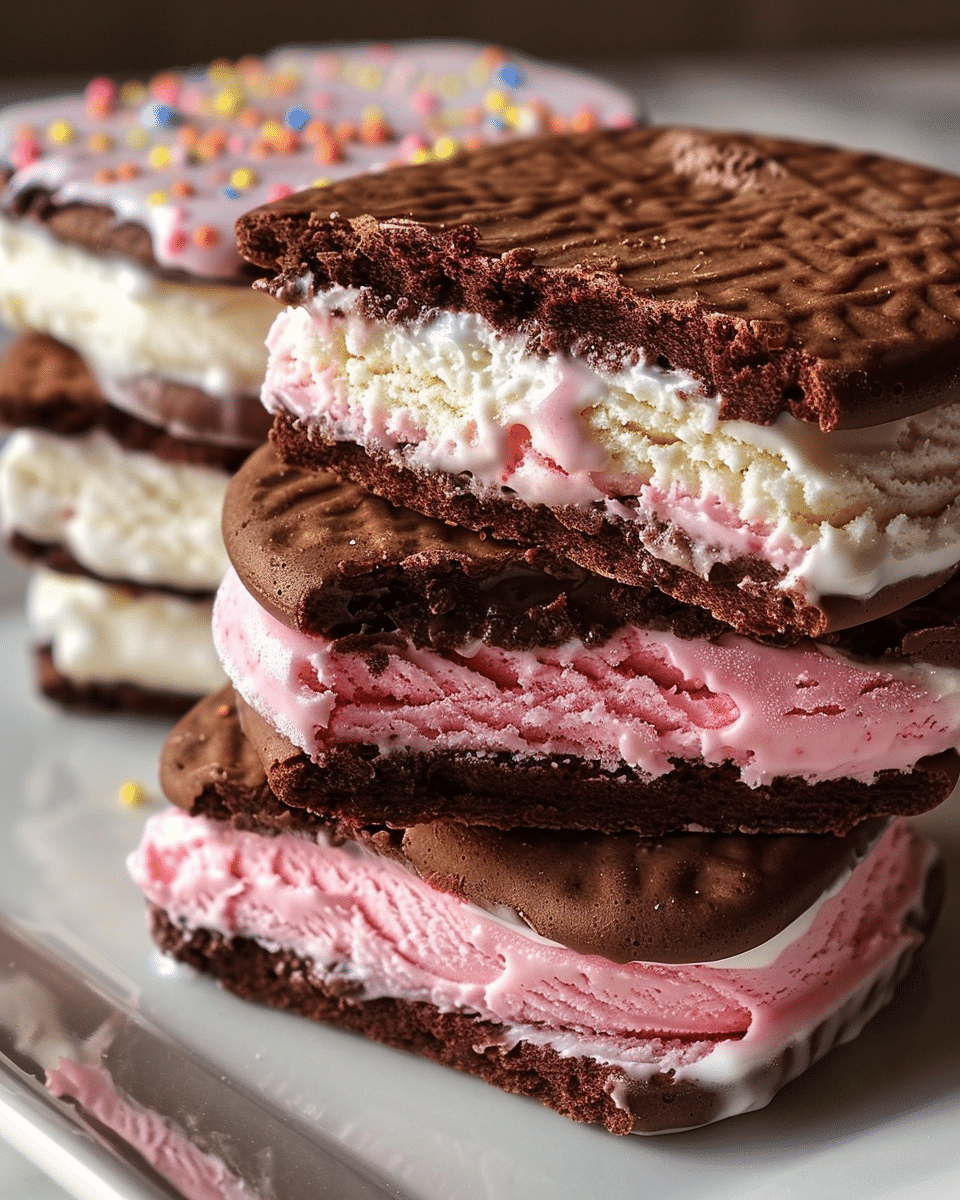 Neapolitan Ice Cream Sandwiches