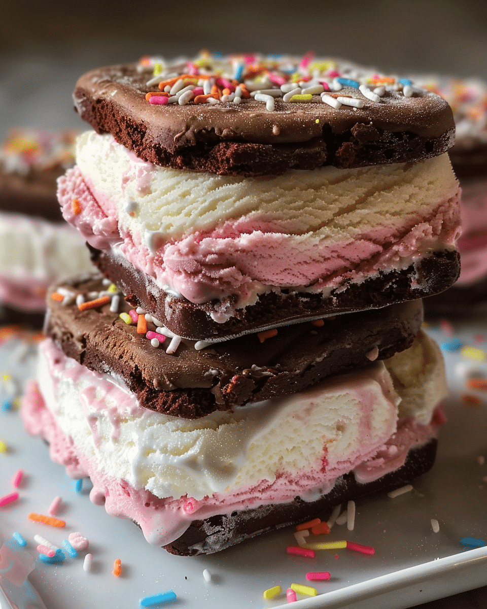 Neapolitan Ice Cream Sandwiches