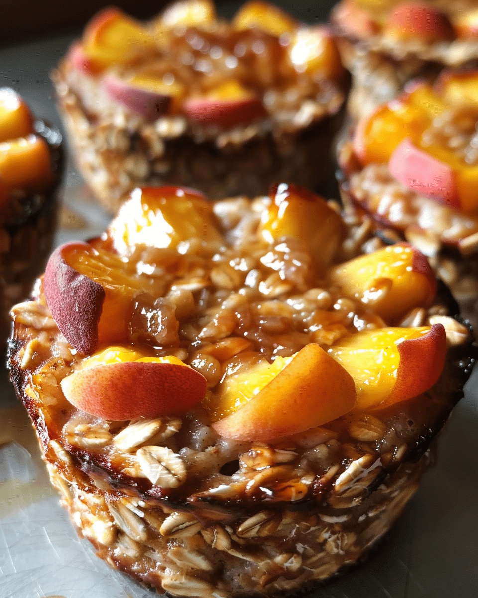Peach Pie Protein Oatmeal Cups