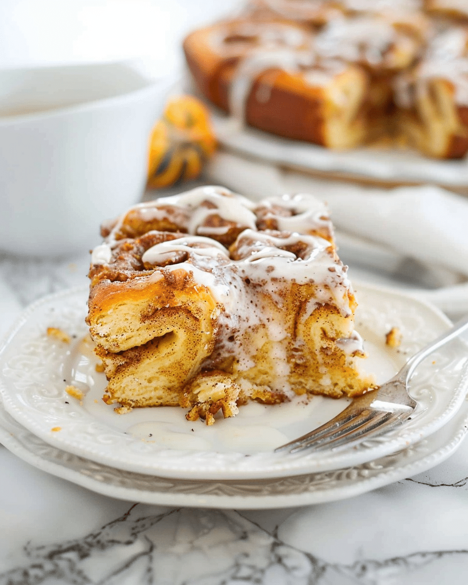 Pumpkin Cinnamon Roll Casserole