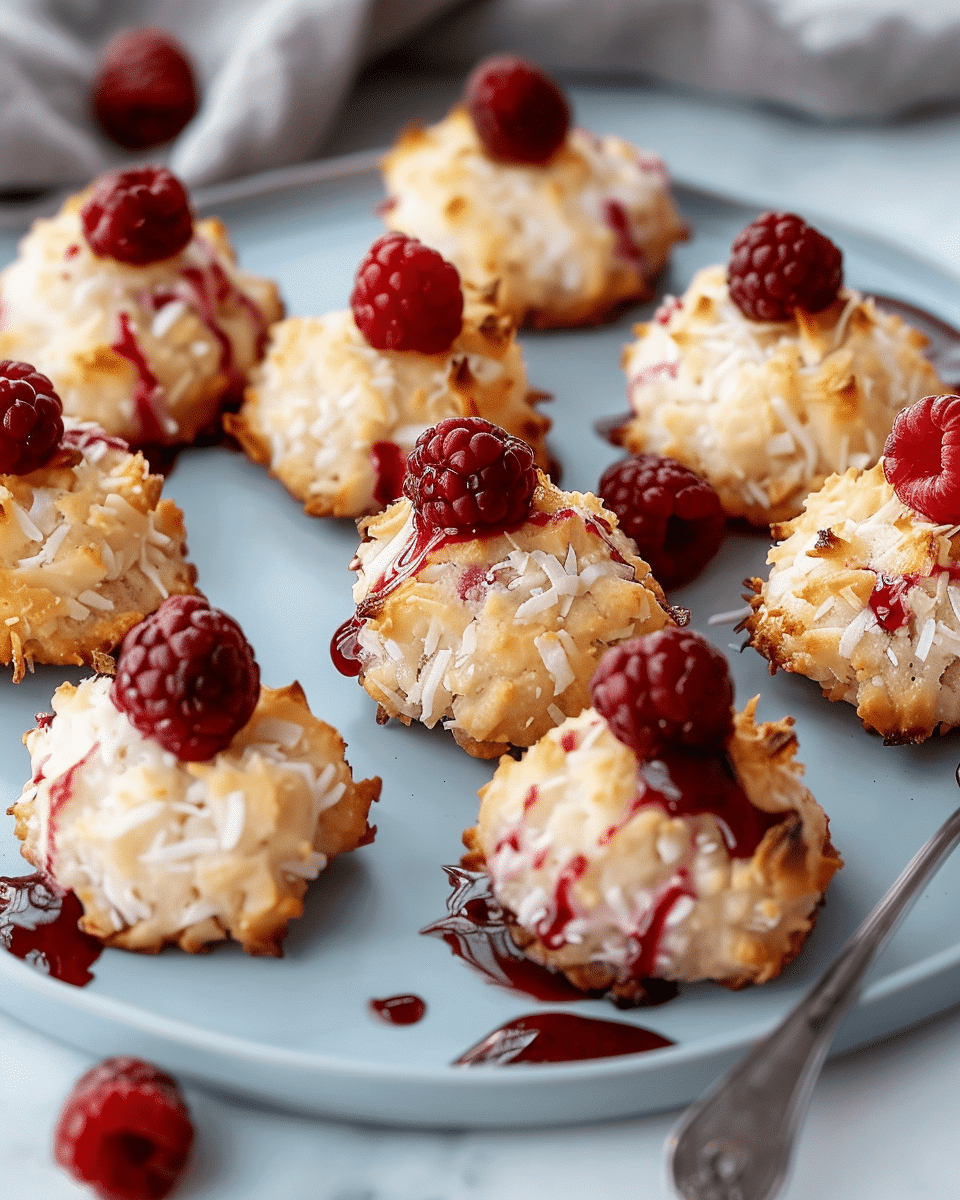 Raspberry Coconut Macaroons