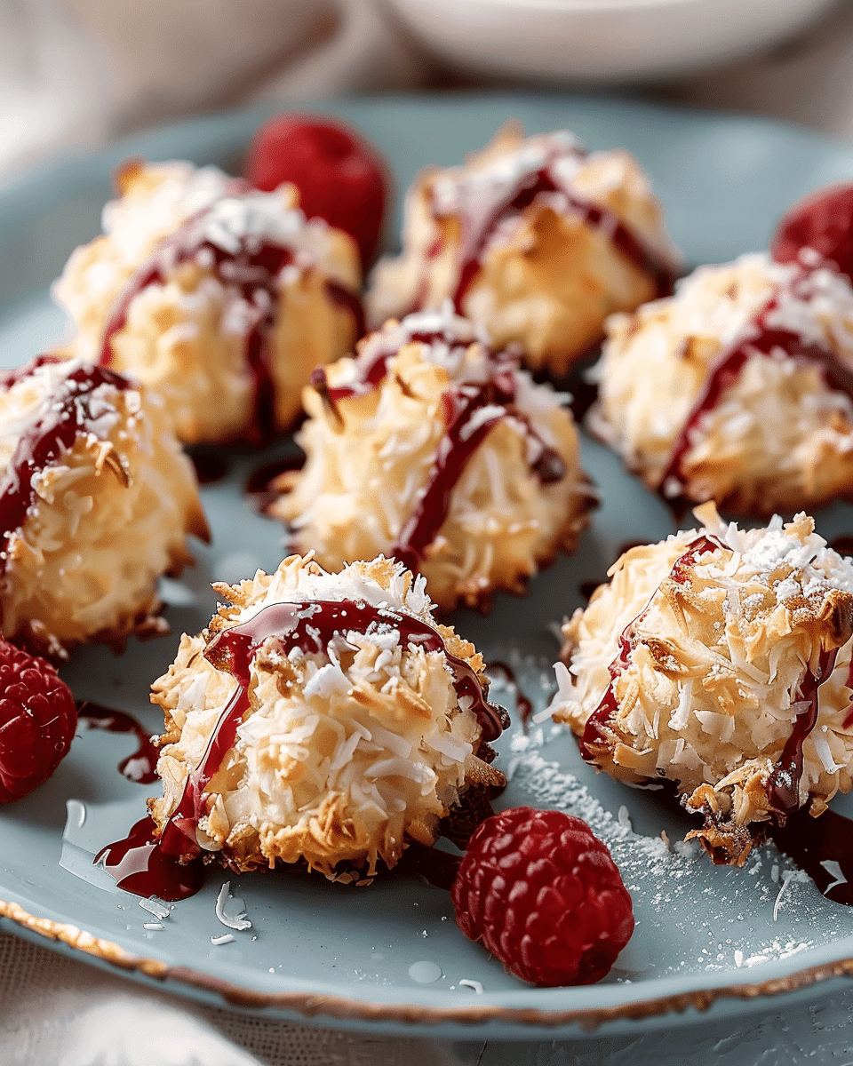 Raspberry Coconut Macaroons