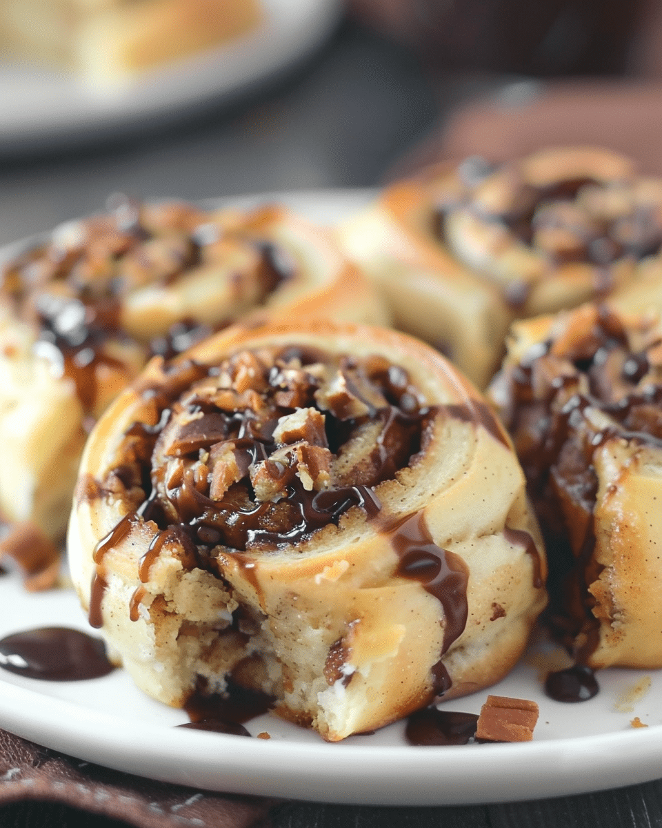 Snickers Bars Cinnamon Rolls