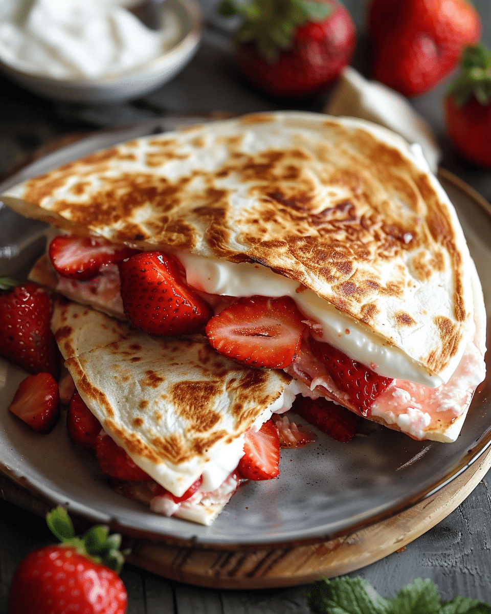 Strawberry Cream Cheese Quesadillas