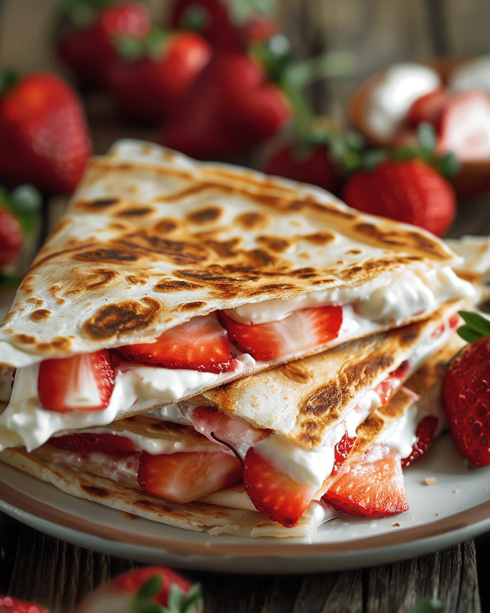 Strawberry Cream Cheese Quesadillas