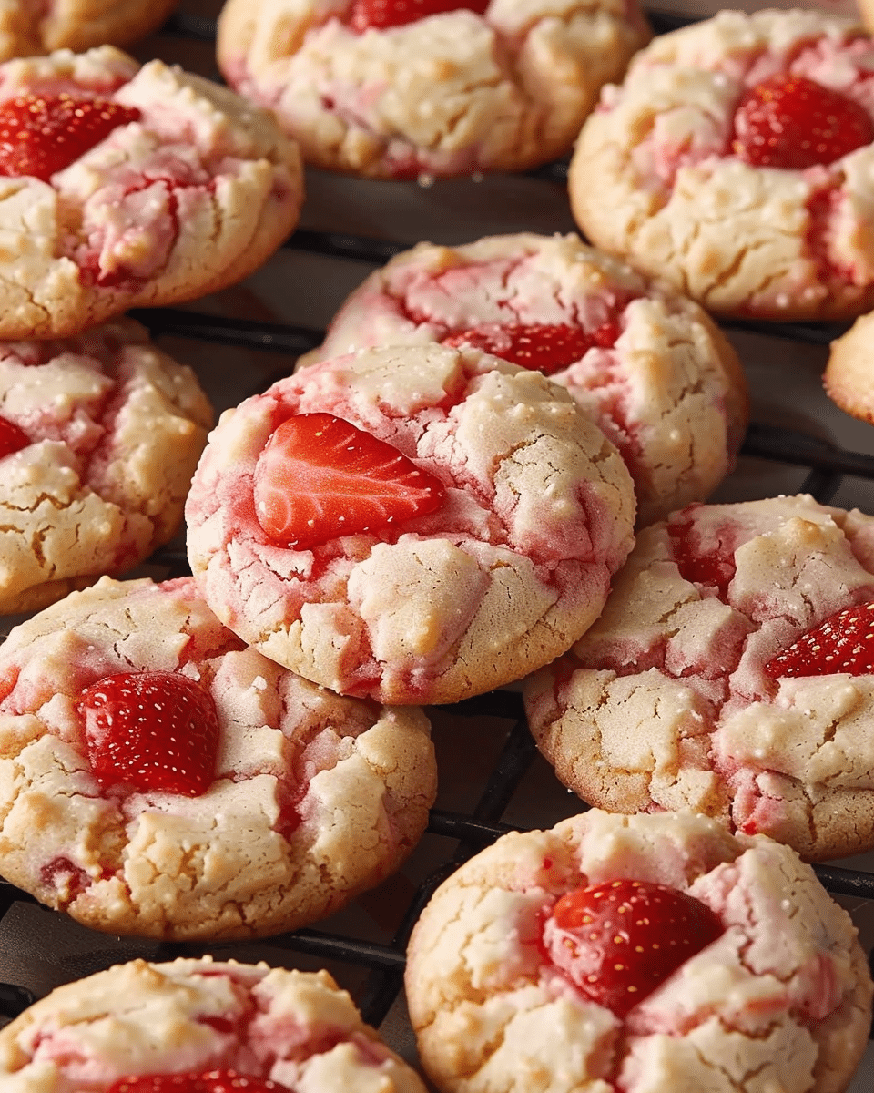 Easy Strawberry Kiss Cookies