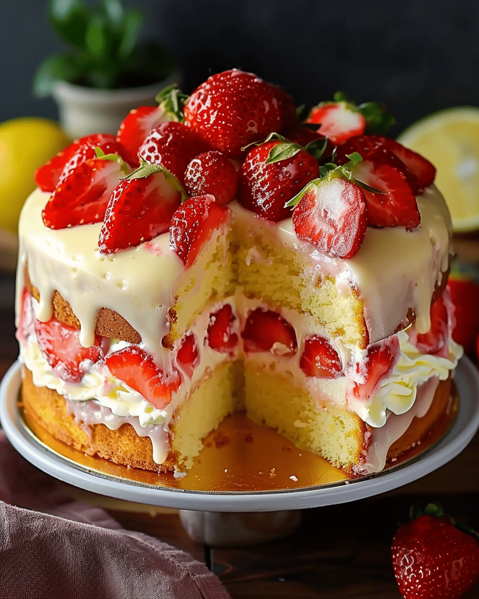 Strawberry Lemonade Buttermilk Cake