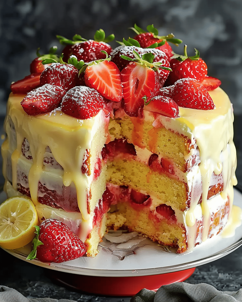 Strawberry Lemonade Buttermilk Cake