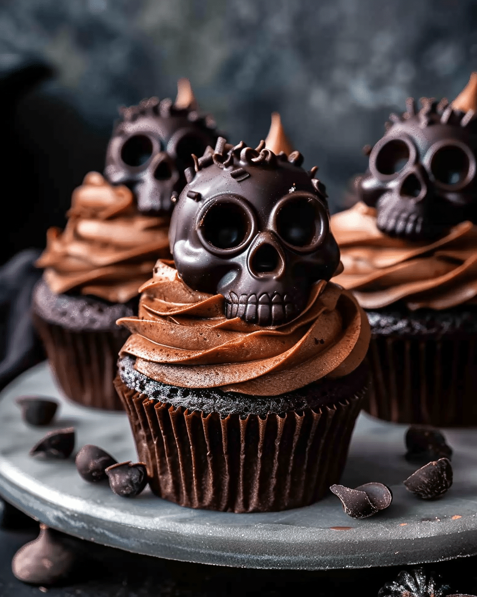 Vegan Halloween Cupcakes with Chocolate Skulls – Spooky & Delicious Treats