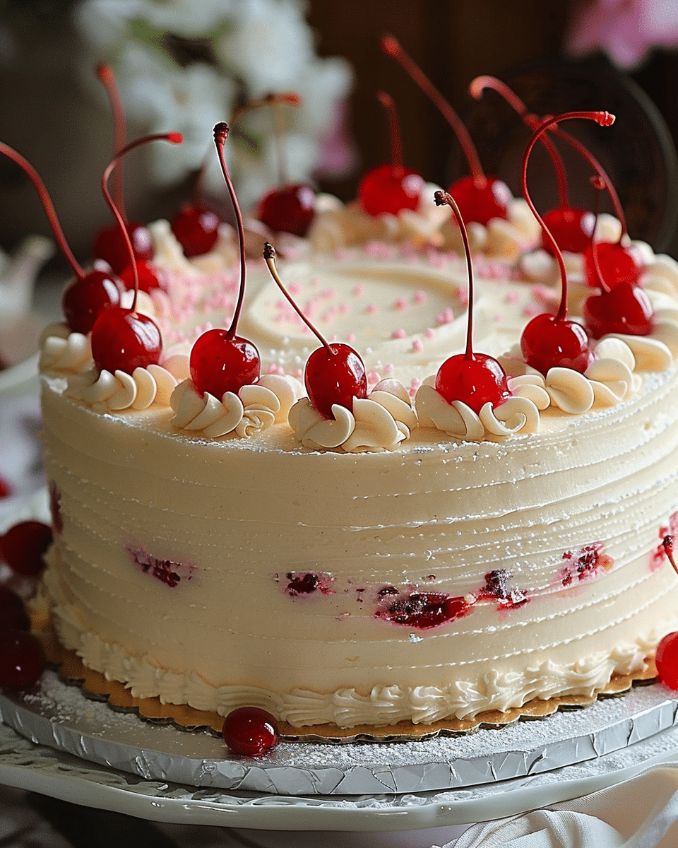 Vintage Maraschino Cherry Cake