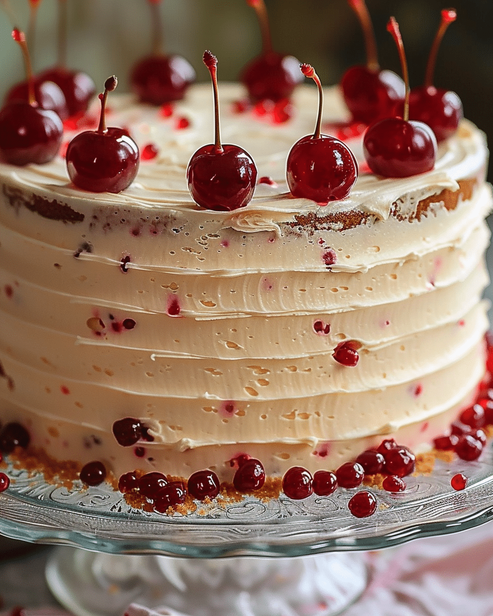 Vintage Maraschino Cherry Cake