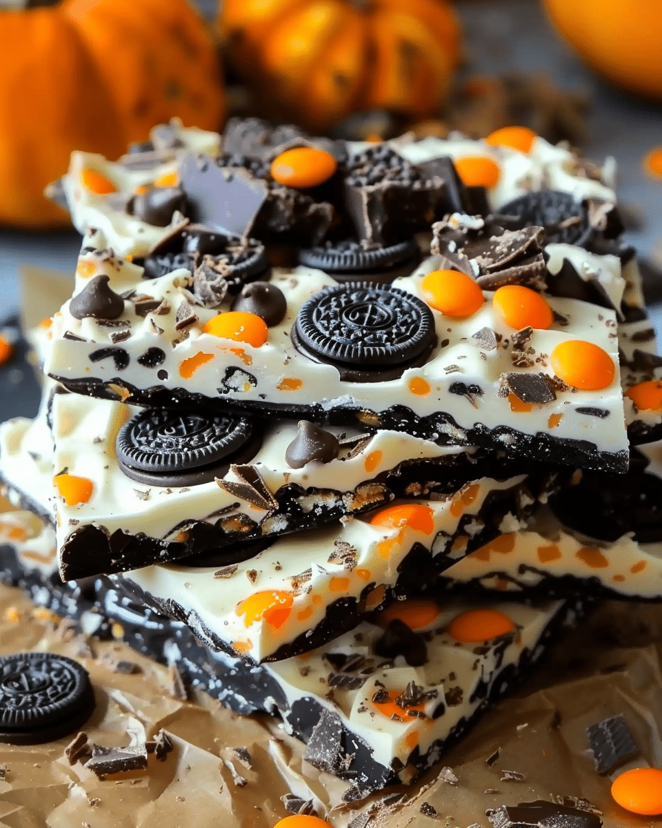 White Chocolate Halloween Oreo Bark