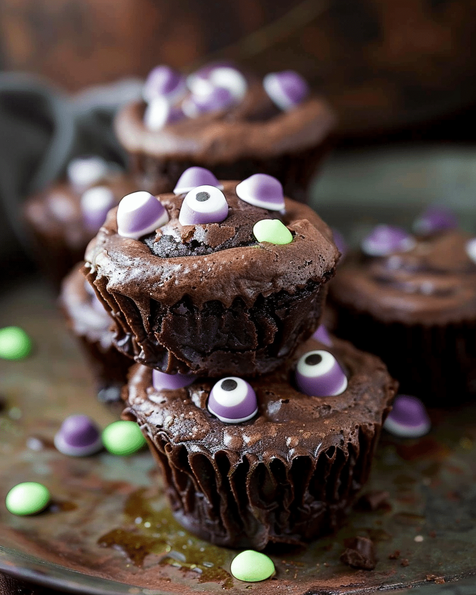 Witch's Cauldron Halloween Brownie Bites