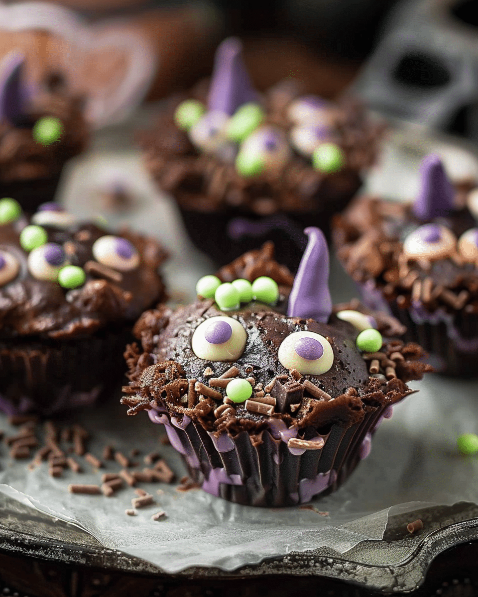 Witch's Cauldron Halloween Brownie Bites