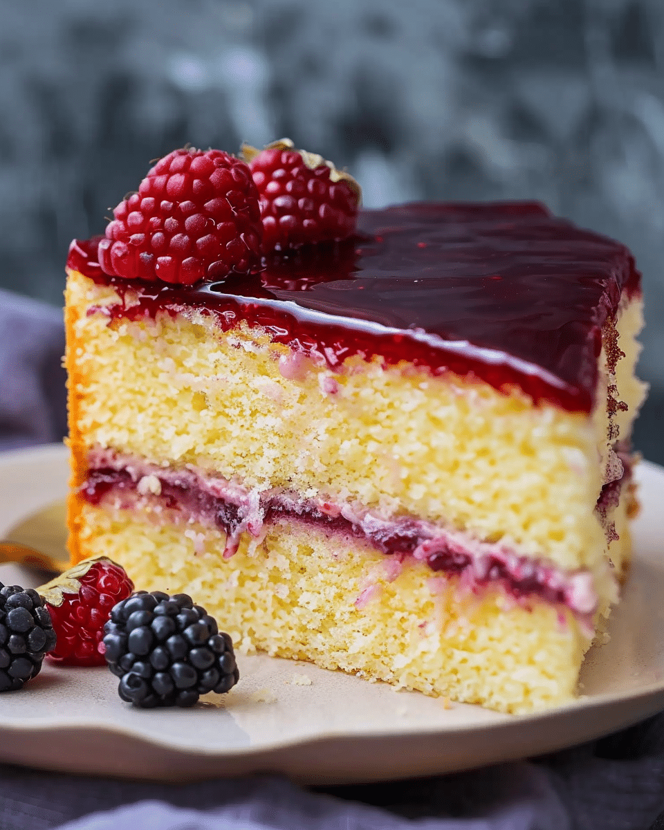 Berry-Glazed Yellow Cake