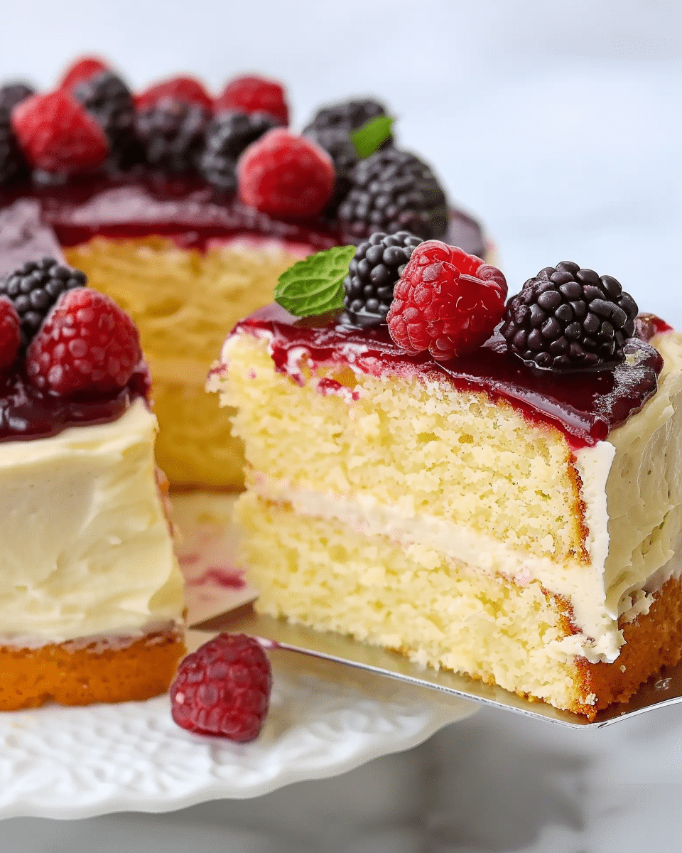 Berry-Glazed Yellow Cake