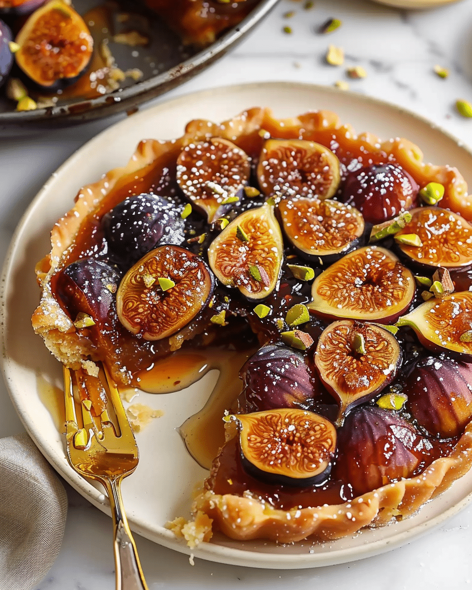 Caramelized Honey & Pistachio Fig Tarte Tatin
