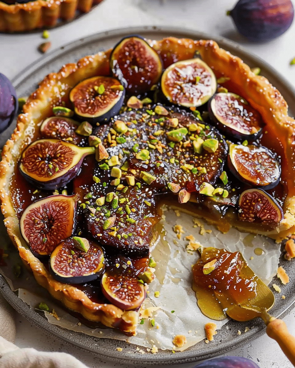 Caramelized Honey & Pistachio Fig Tarte Tatin
