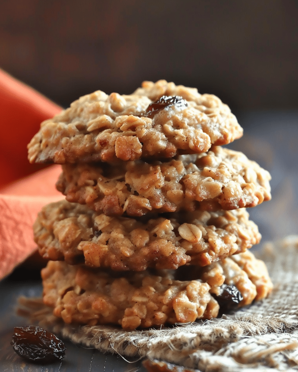 Chewy Spicy Oatmeal Raisin Cookies