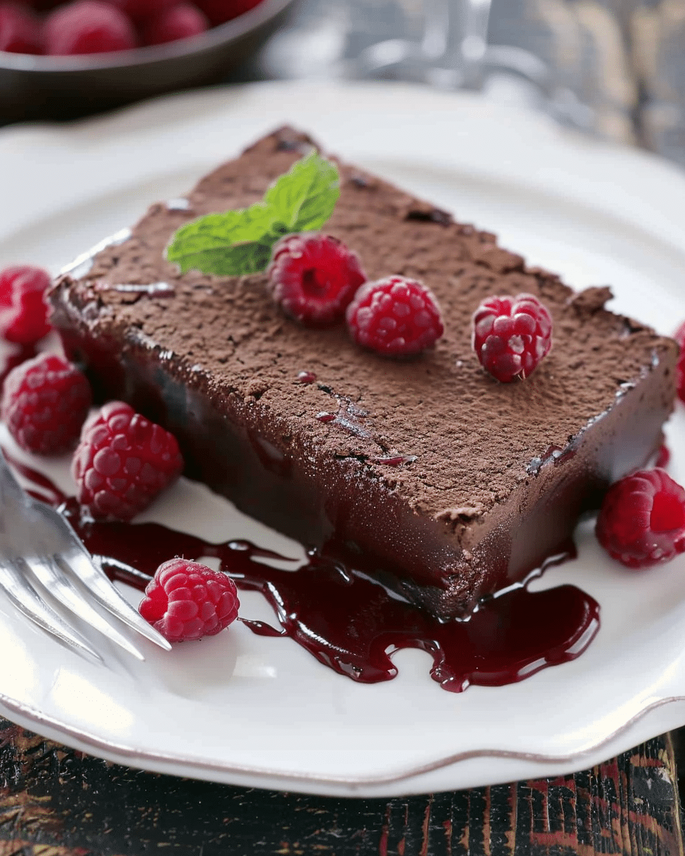Chocolate Terrine with Raspberry Sauce