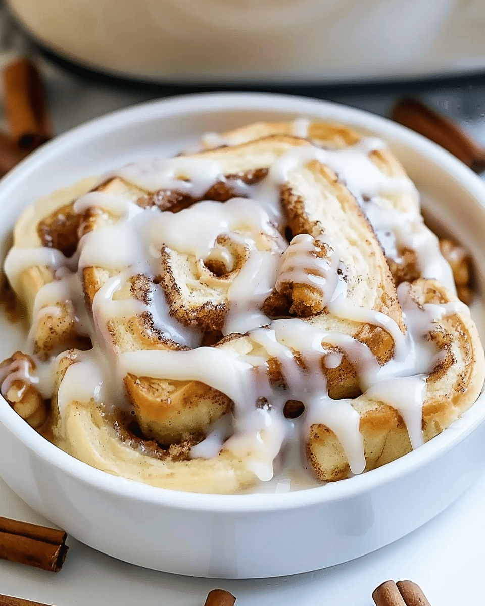 Crockpot Cinnamon Roll Casserole