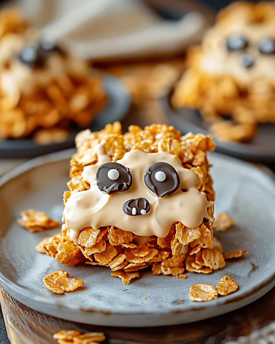 No-Bake Ghost Cornflake & Peanut Butter Cookies
