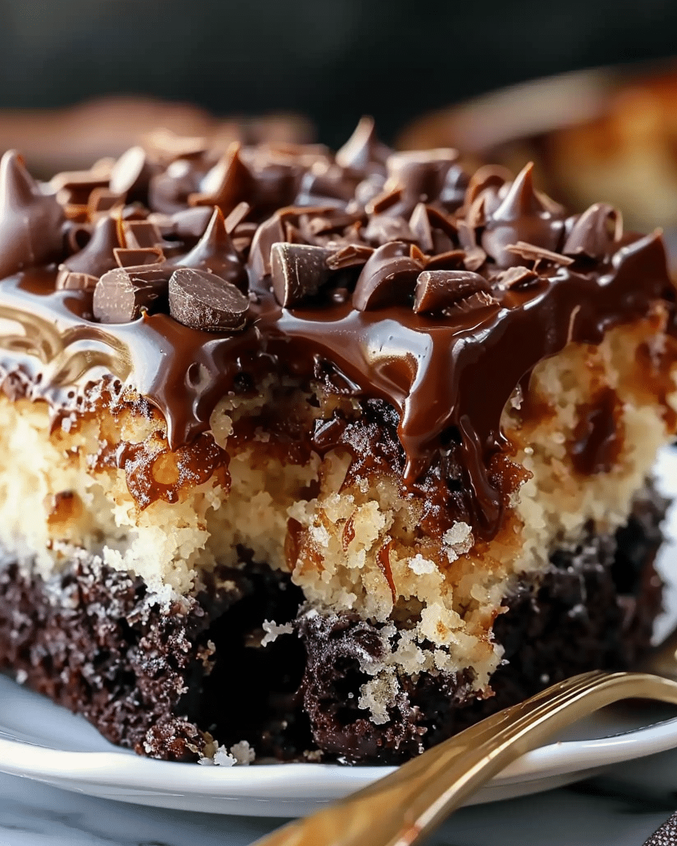 German Chocolate Poke Cake