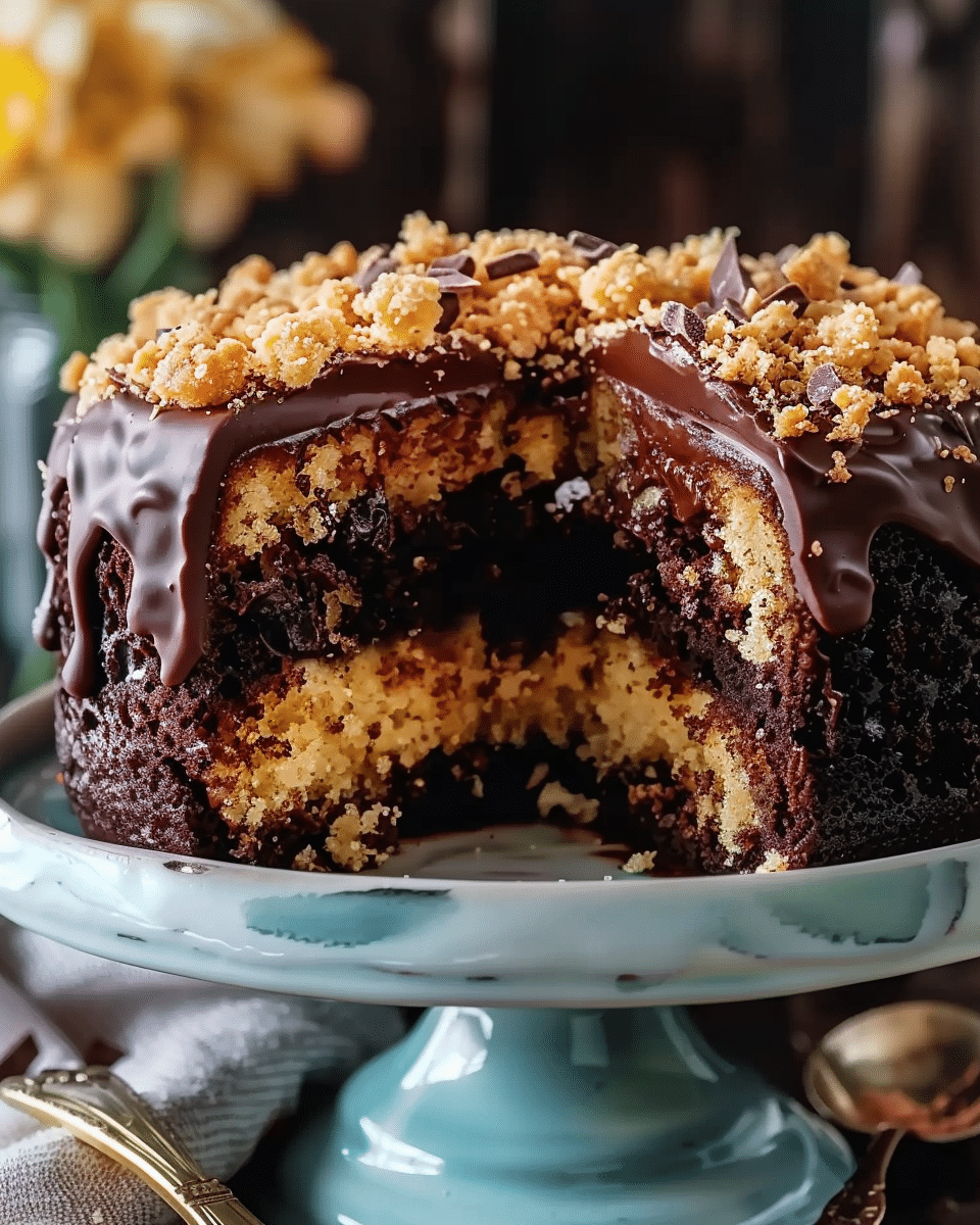 German Chocolate Poke Cake