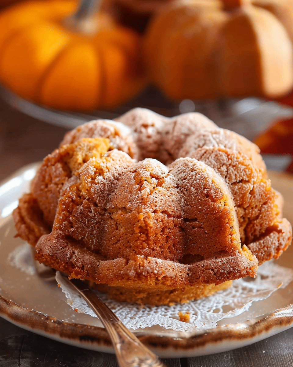 Mini Pumpkin Bundt Cakes with Brown Butter Buttercream Frosting