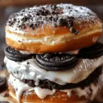 Oreo Cheesecake Stuffed Donut Burger