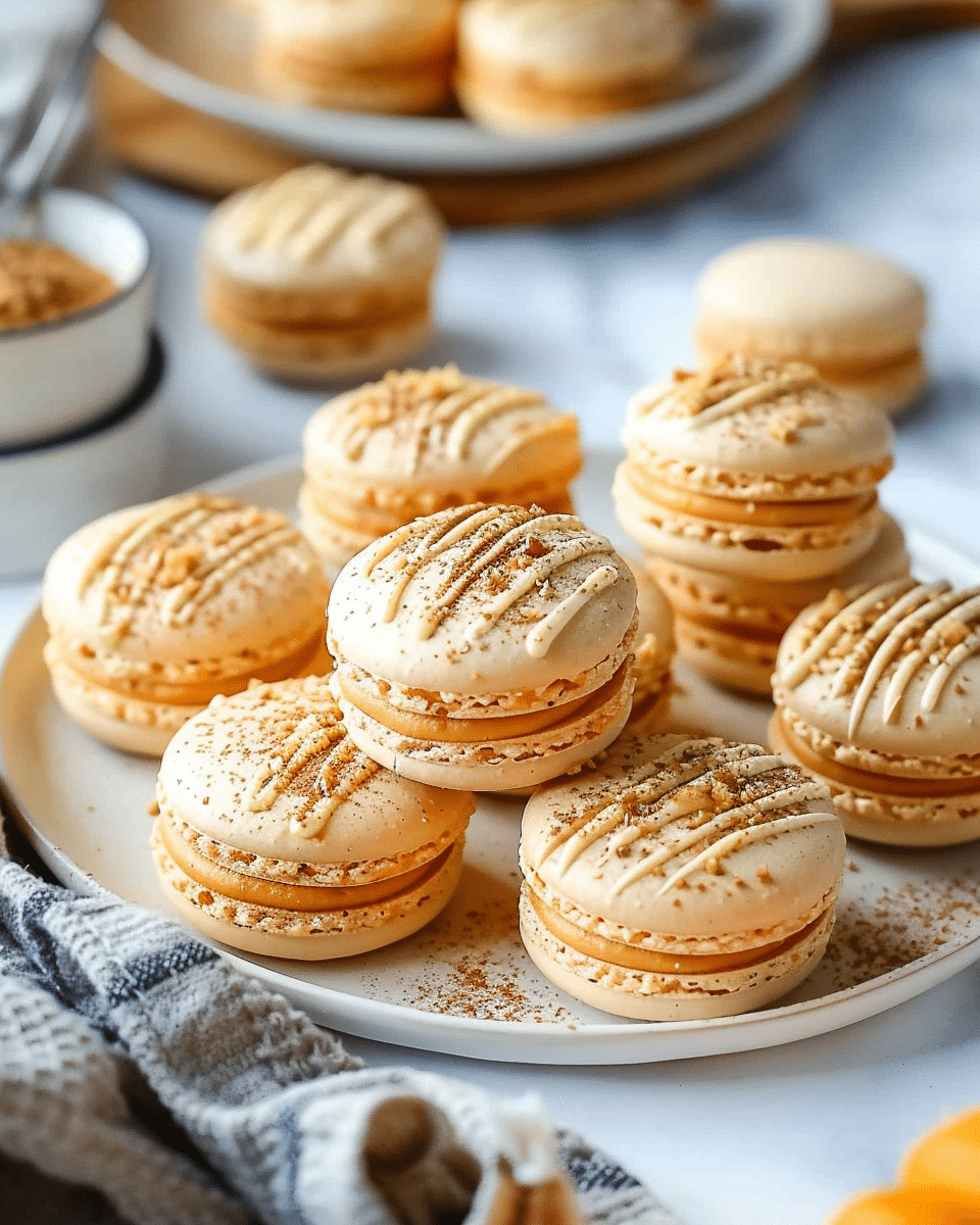 Pumpkin Cheesecake Macarons