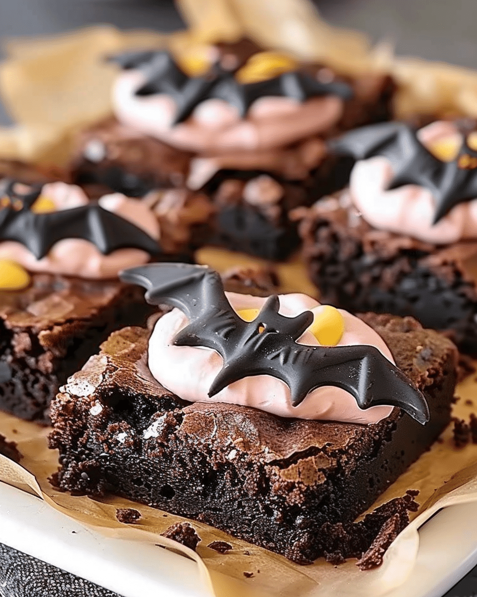 Pastel Halloween Bat Wing Brownies