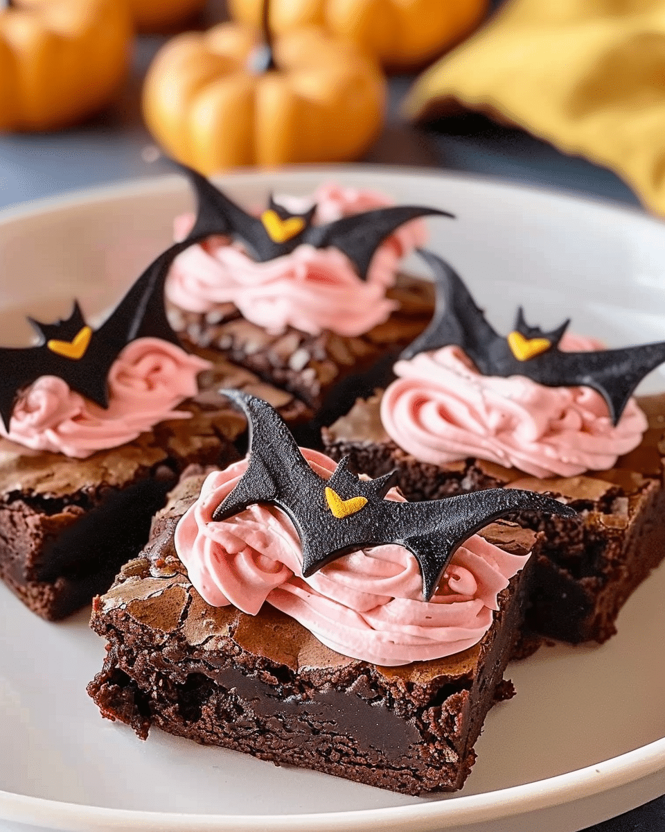 Pastel Halloween Bat Wing Brownies