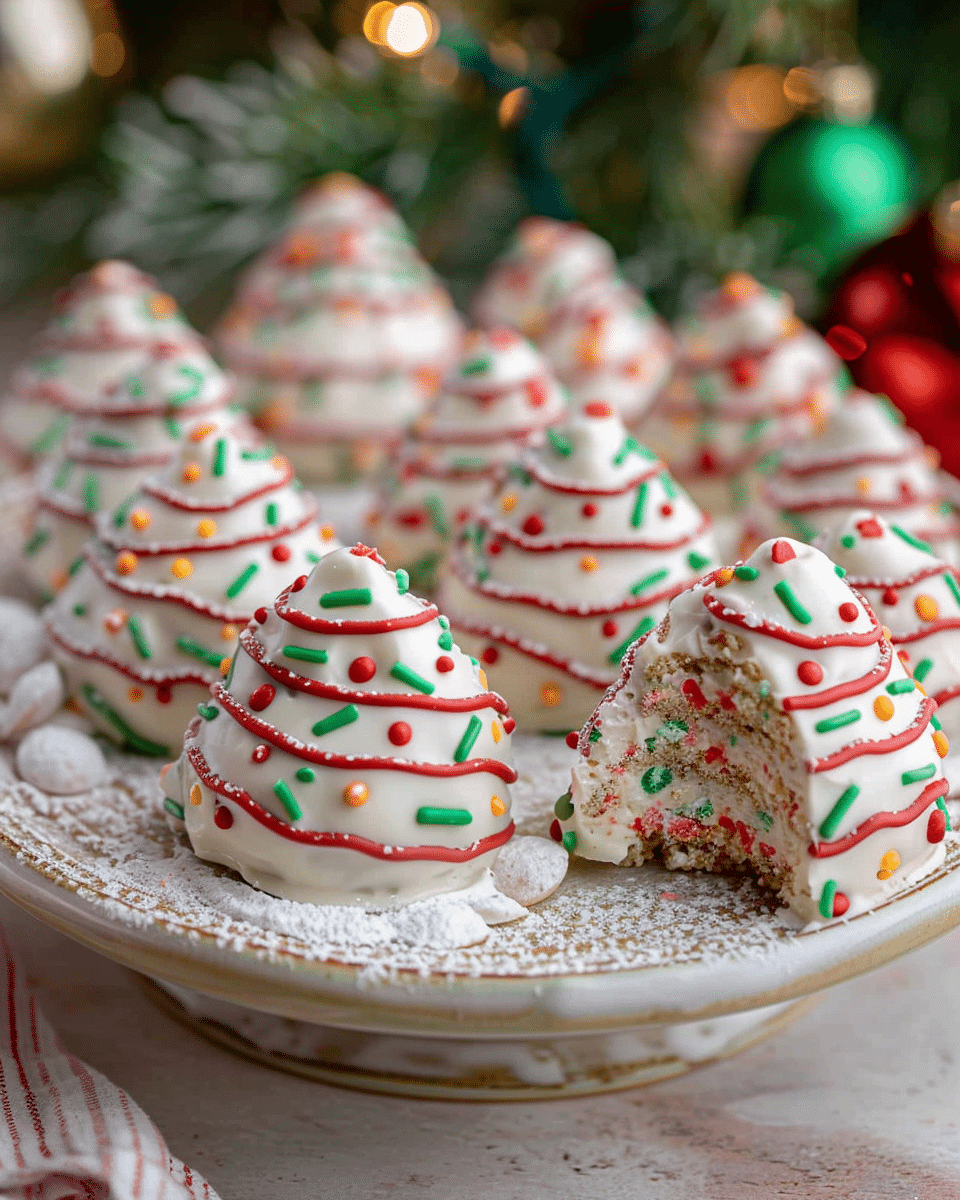 Christmas Tree Cake Truffles with Little Debbies Cakes