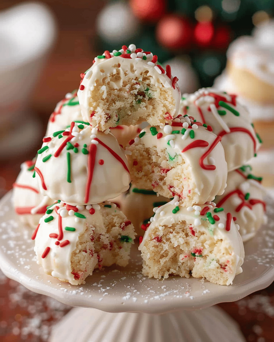 Christmas Tree Cake Truffles with Little Debbies Cakes