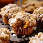 Pumpkin Streusel Muffins with Maple Glaze