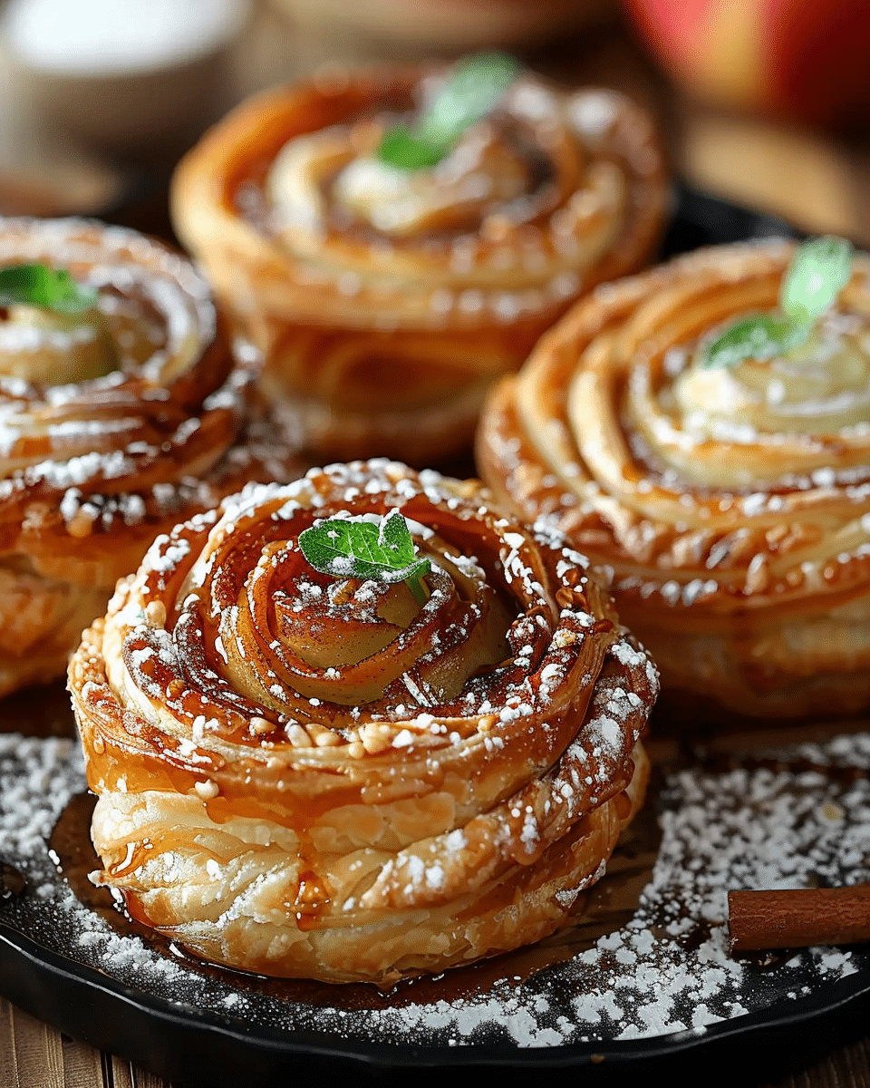 Apple Cinnamon Puff Pastry Roses