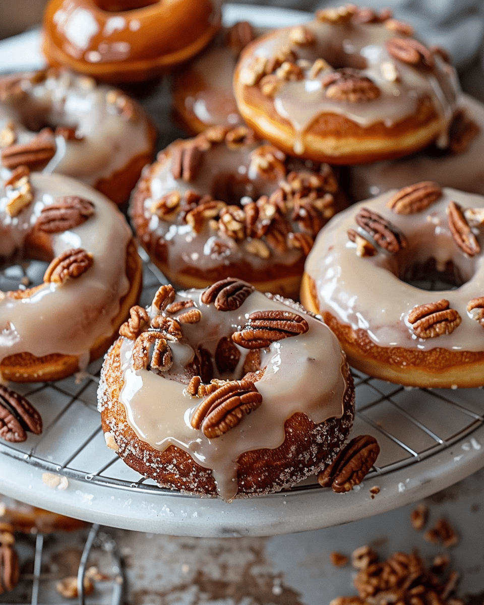 Brown Butter Maple Pecan Donuts
