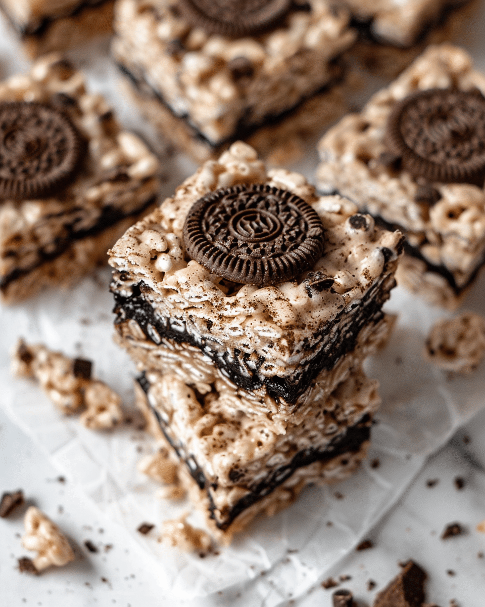 Brown Butter Oreo Rice Krispie Treats