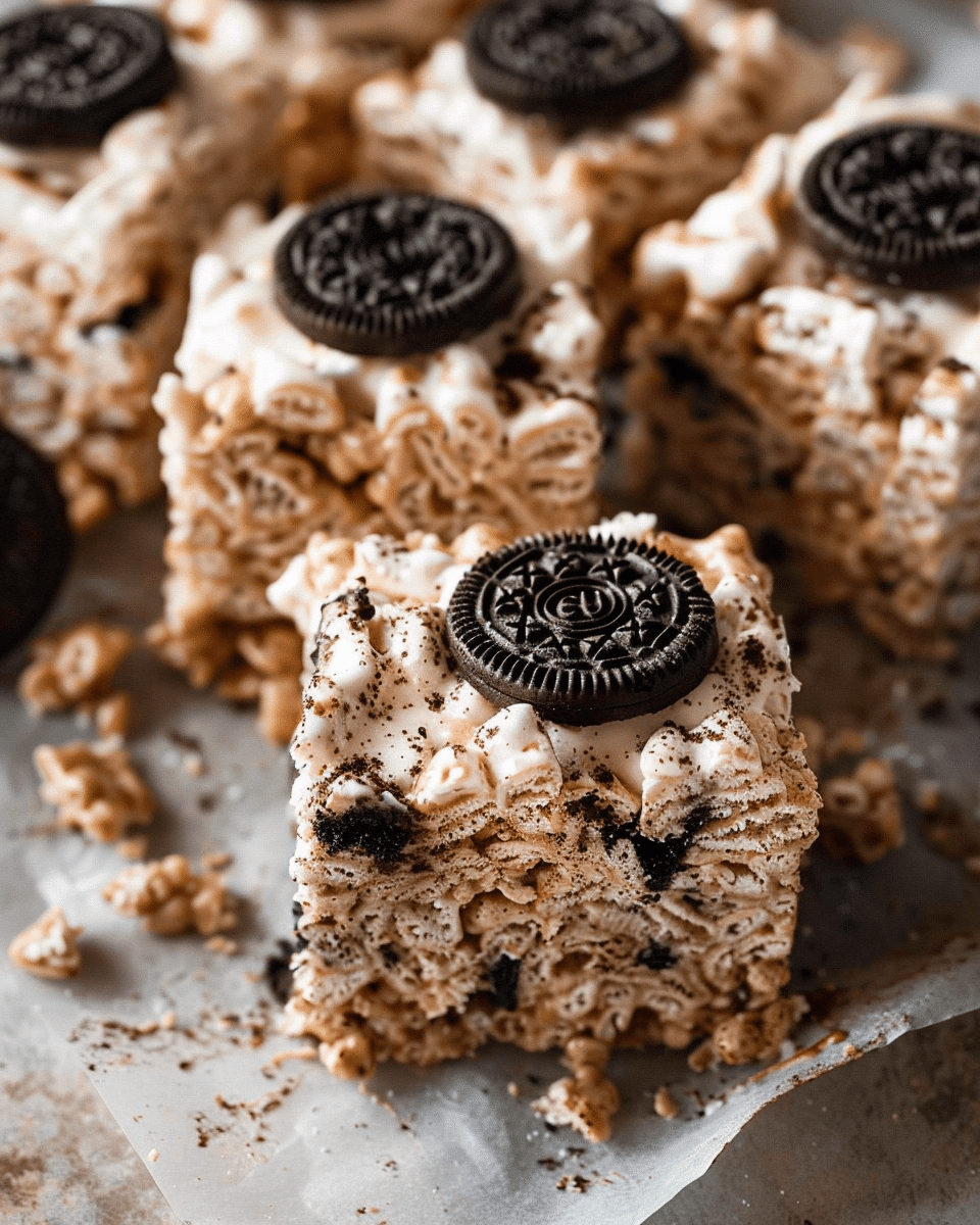 Brown Butter Oreo Rice Krispie Treats
