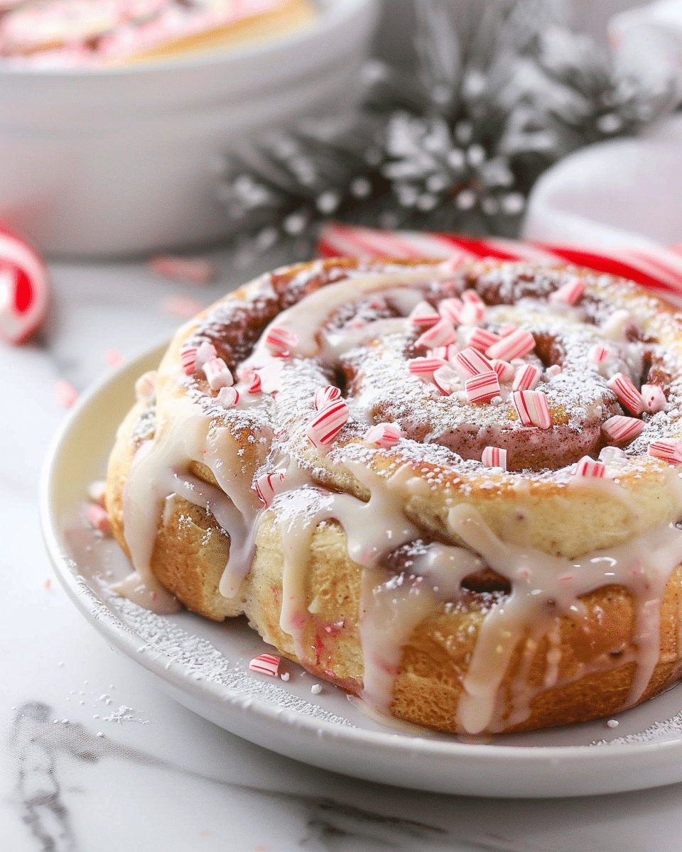Candy Cane Cinnamon Rolls