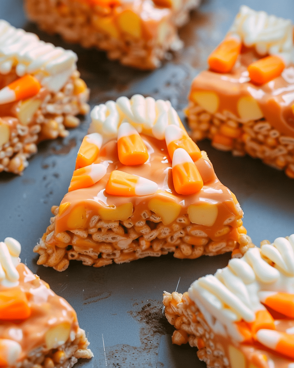 Candy Corn Krispie Treats