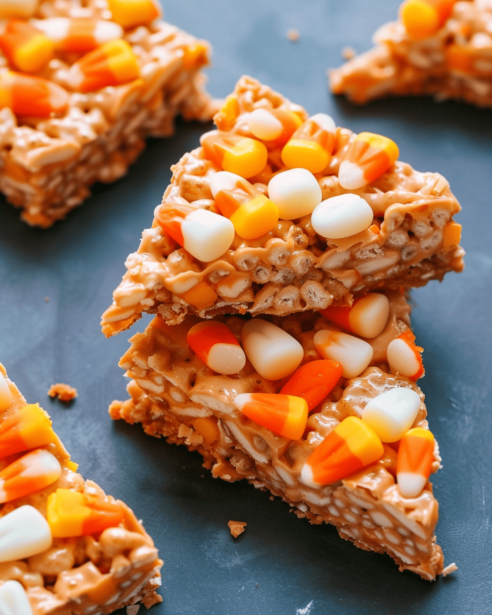 Candy Corn Krispie Treats