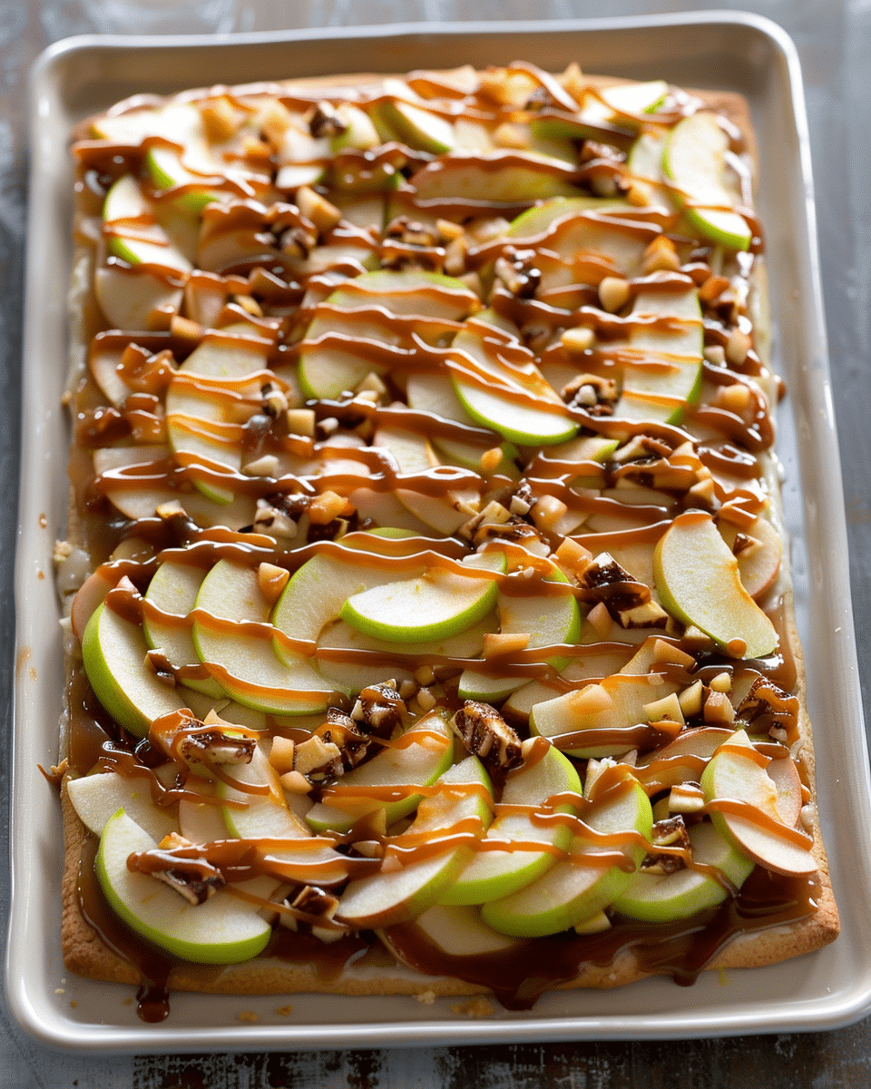 Caramel Apple Cookie Pizza