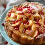 Caramel Apple and Pomegranate Bread Pudding
