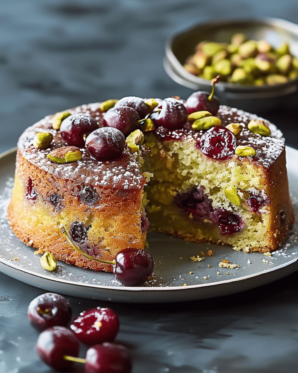 Cherry-Pistachio Olive Oil Cake for Sweet Celebrations
