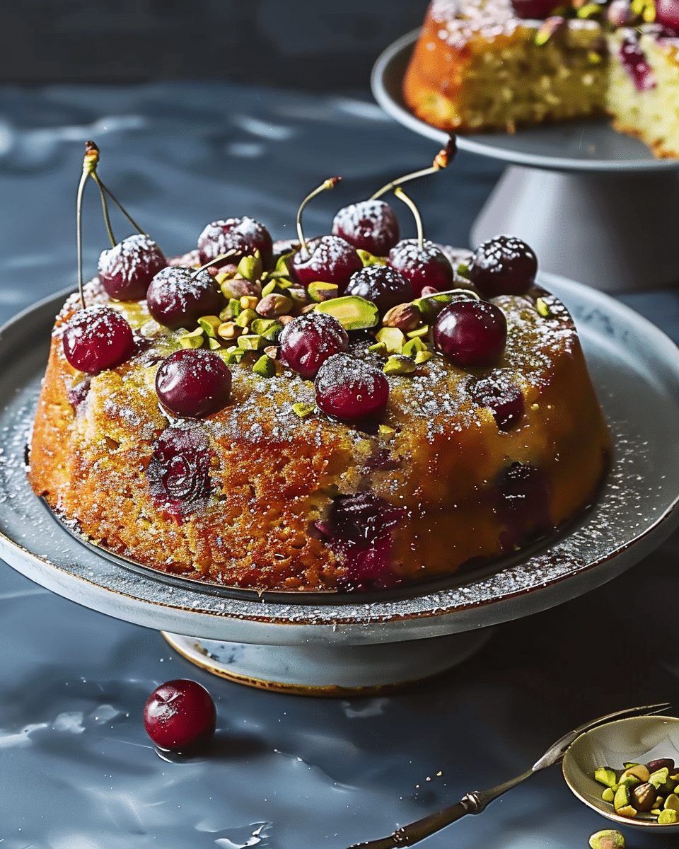 Cherry-Pistachio Olive Oil Cake for Sweet Celebrations